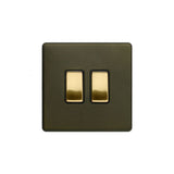 2G Switch 10A w/ Black Insert