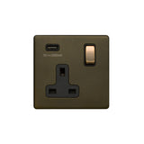 1G USB Type A Socket w/ Black Insert