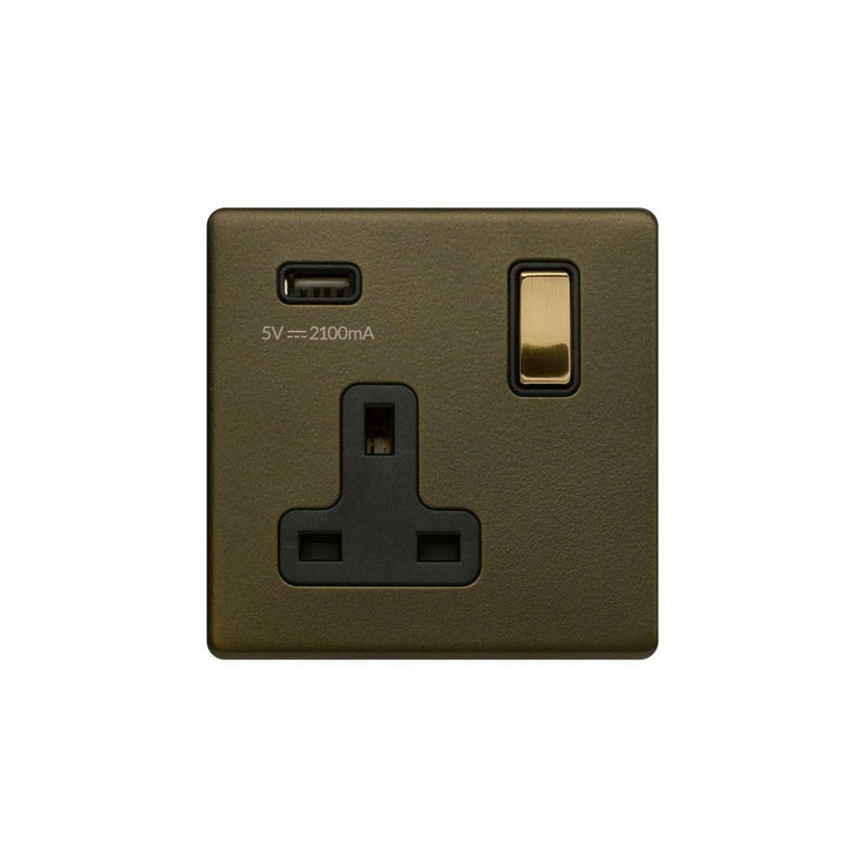 1G USB Type A Socket w/ Black Insert