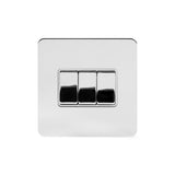 3G Switch 10A w/ White Insert / Flat Plate