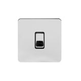 1G Retractive Rocker Switch / Black Insert - Flat Plate