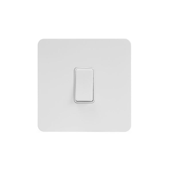 1G Retractive Rocker Switch / White Insert - Flat Plate