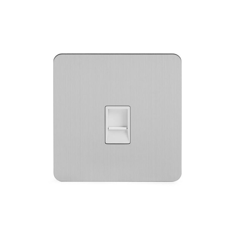 Cat5 Data Cocket 1G Data Socket RJ45 Cat5 w/ White Insert / Flat Plat – Roomette Ser. Co.