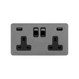 2G USB Socket w/ Black Insert / Flat Plate