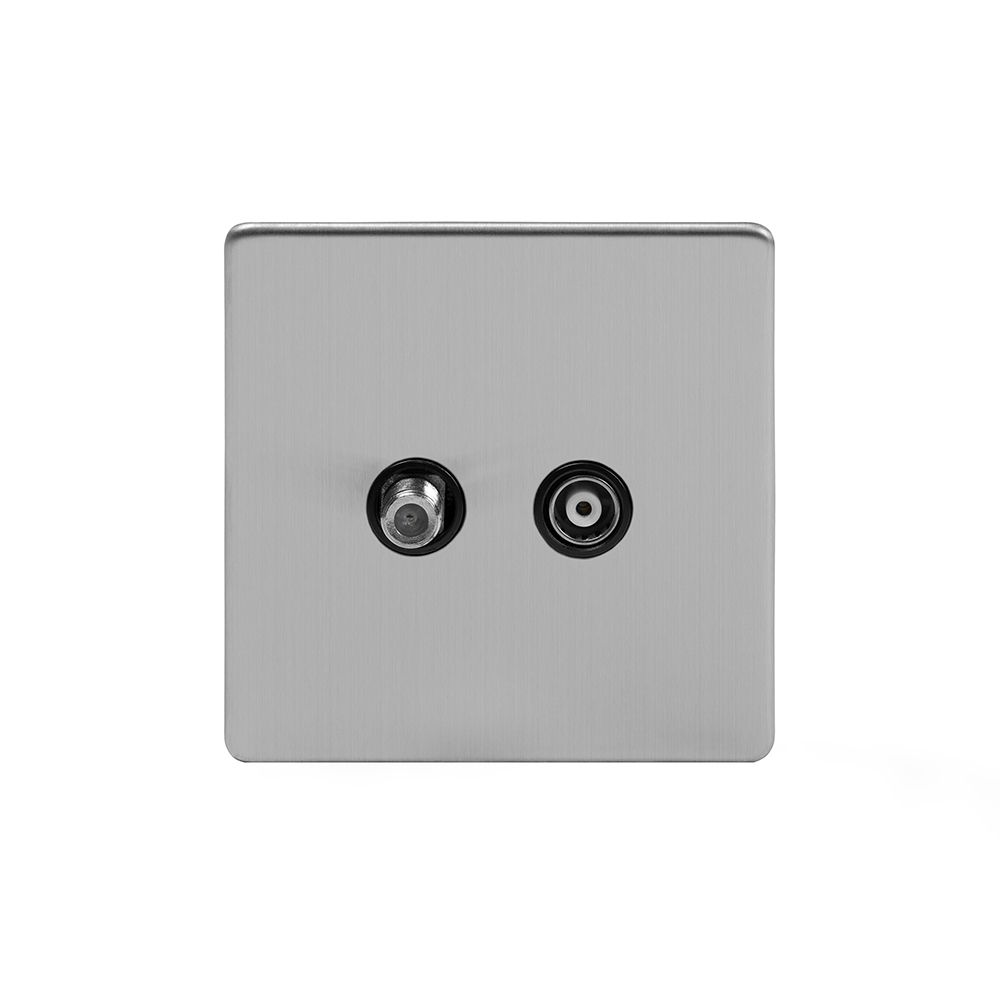 TV + Satellite Socket w/ Black Insert – Roomette Ser. Co.