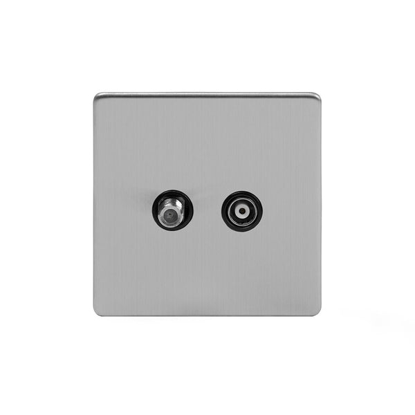 TV + Satellite Socket w/ Black Insert