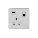 1G USB Socket w/ White Insert