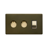 3G Light Switch w/ 2 Dimmers