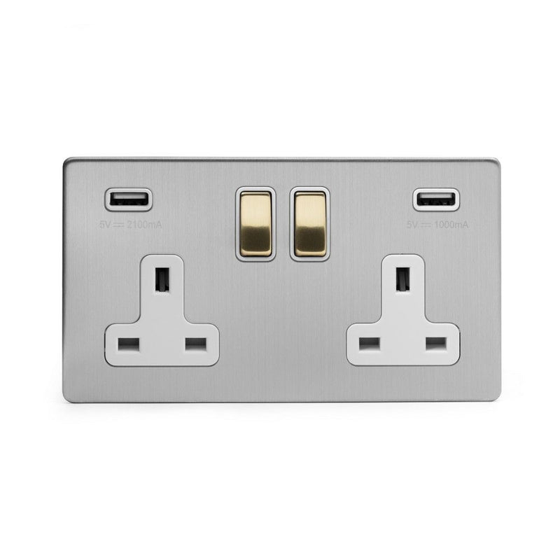 2G USB Socket w/ White Insert